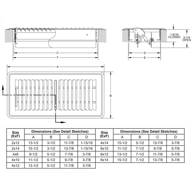 MFFR410B - 10" x 4" Stamped Floor Register - Brown