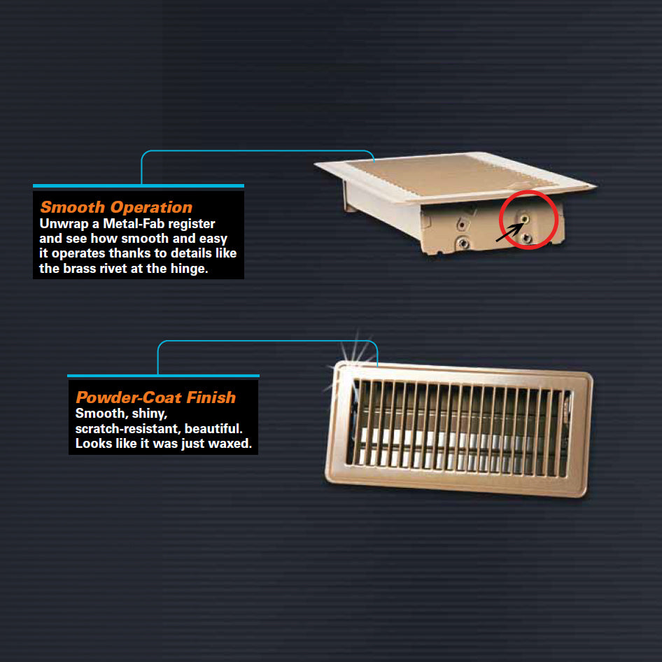 MFFR410B - 10" x 4" Stamped Floor Register - Brown
