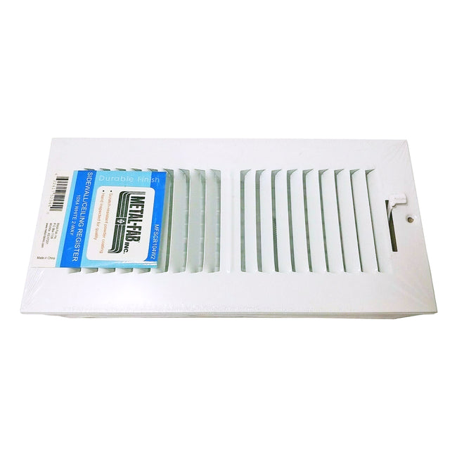 MFSCR104W2 - 10" x 4" 2-Way Sidewall / Ceiling Register - White