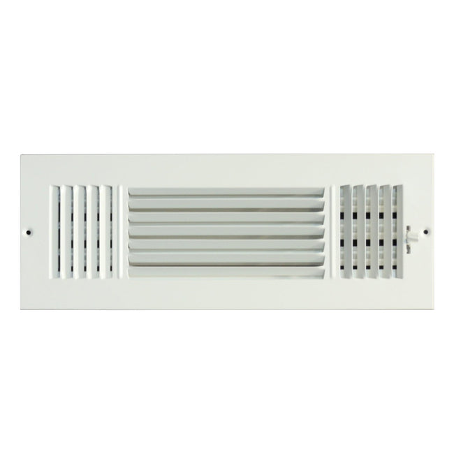MFSCR146W3 - 14" x 6" 3-Way Sidewall / Ceiling Register - White