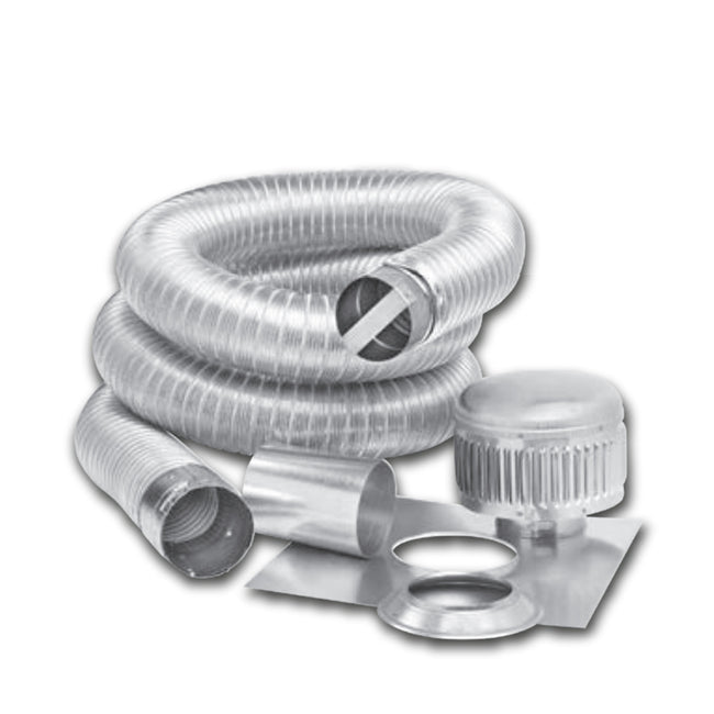 MLK0425 - Flexible Aluminum Chimney Liner Kit for Gas Appliances - 4" x 25'