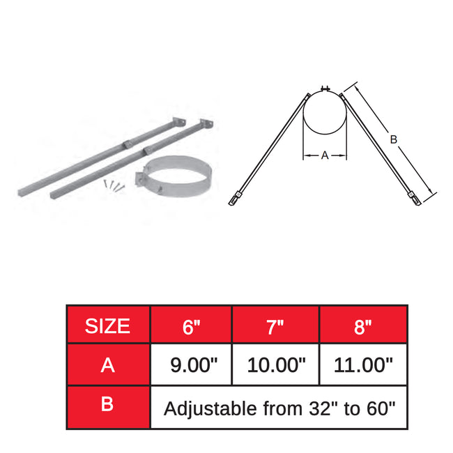 6TGRB - 6" Chimney Roof Brace