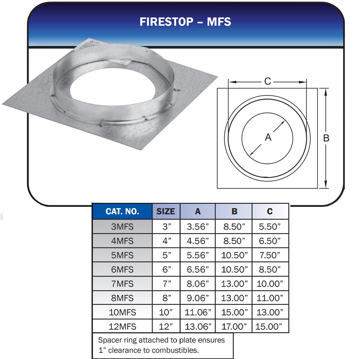 5MFS - Type B Gas Vent Firestop - 5"