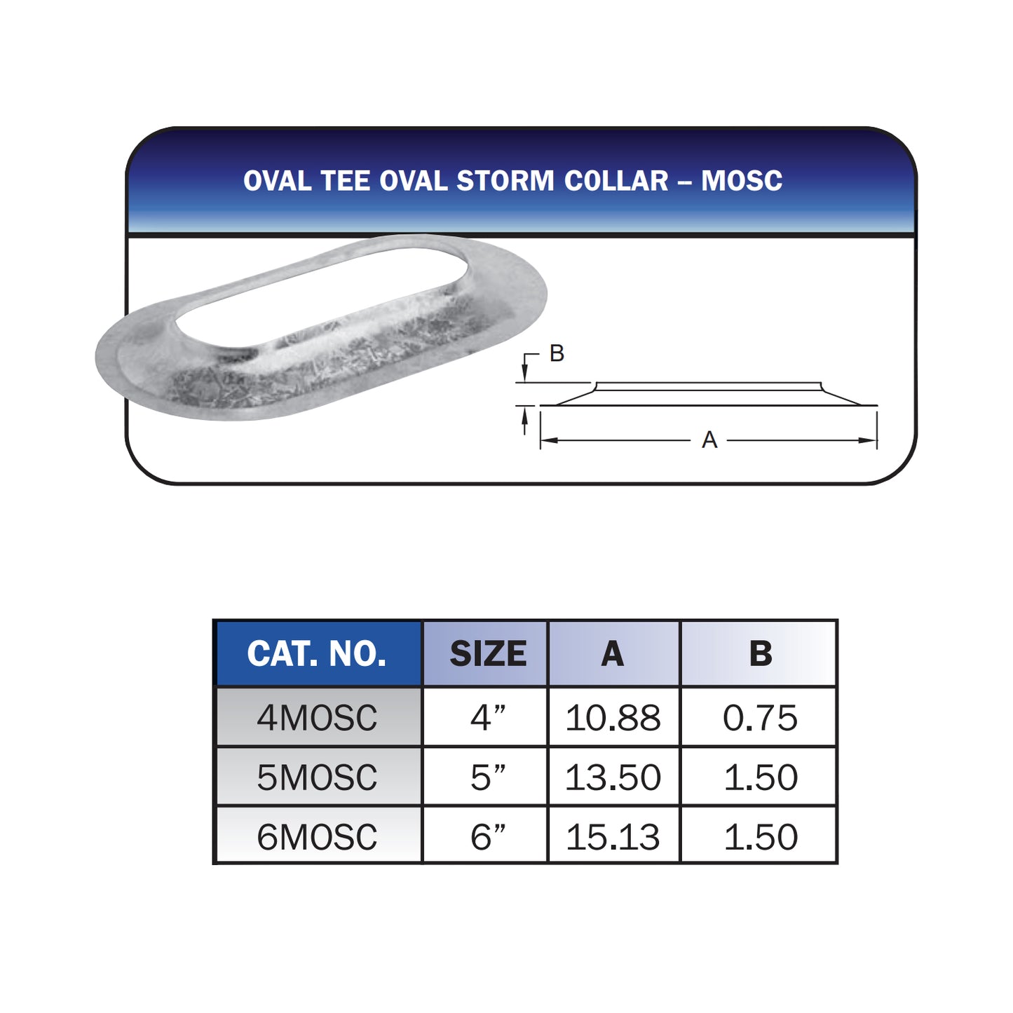 4MOSC - Type-B Gas Vent Oval Storm Collar - 4"