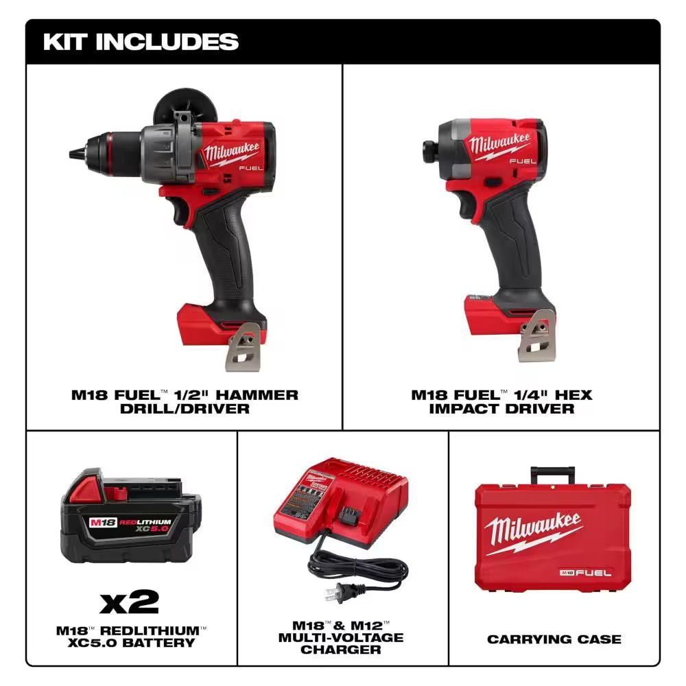 3697-22 - M18 FUEL 2-Tool Hammer Drill + Impact Driver Combo Kit