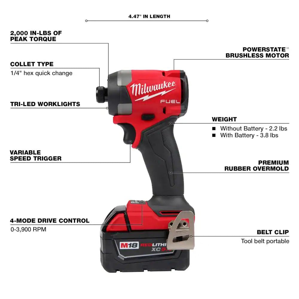 3697-22 - M18 FUEL 2-Tool Hammer Drill + Impact Driver Combo Kit
