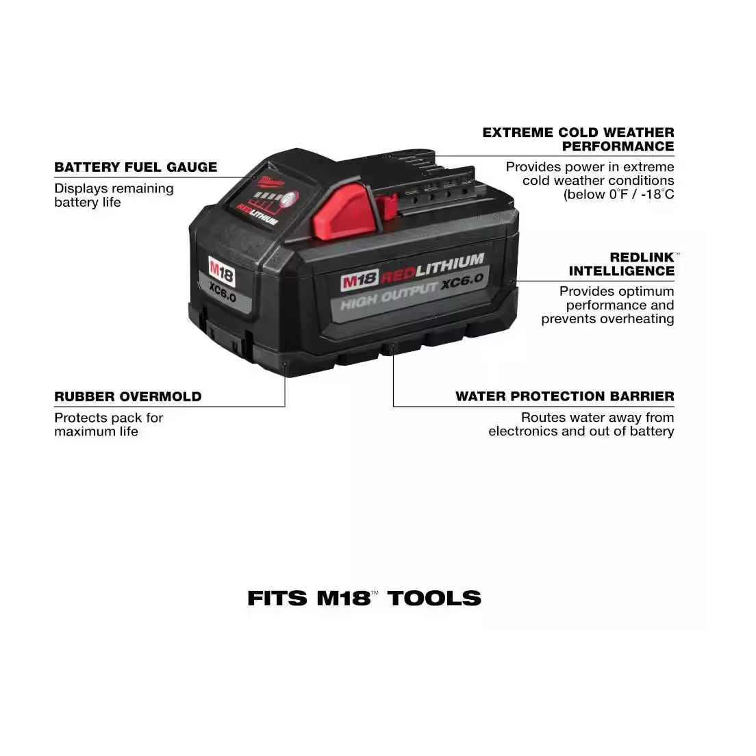 48-11-1865 - M18 REDLITHIUM HIGH OUTPUT XC6.0 Battery Pack