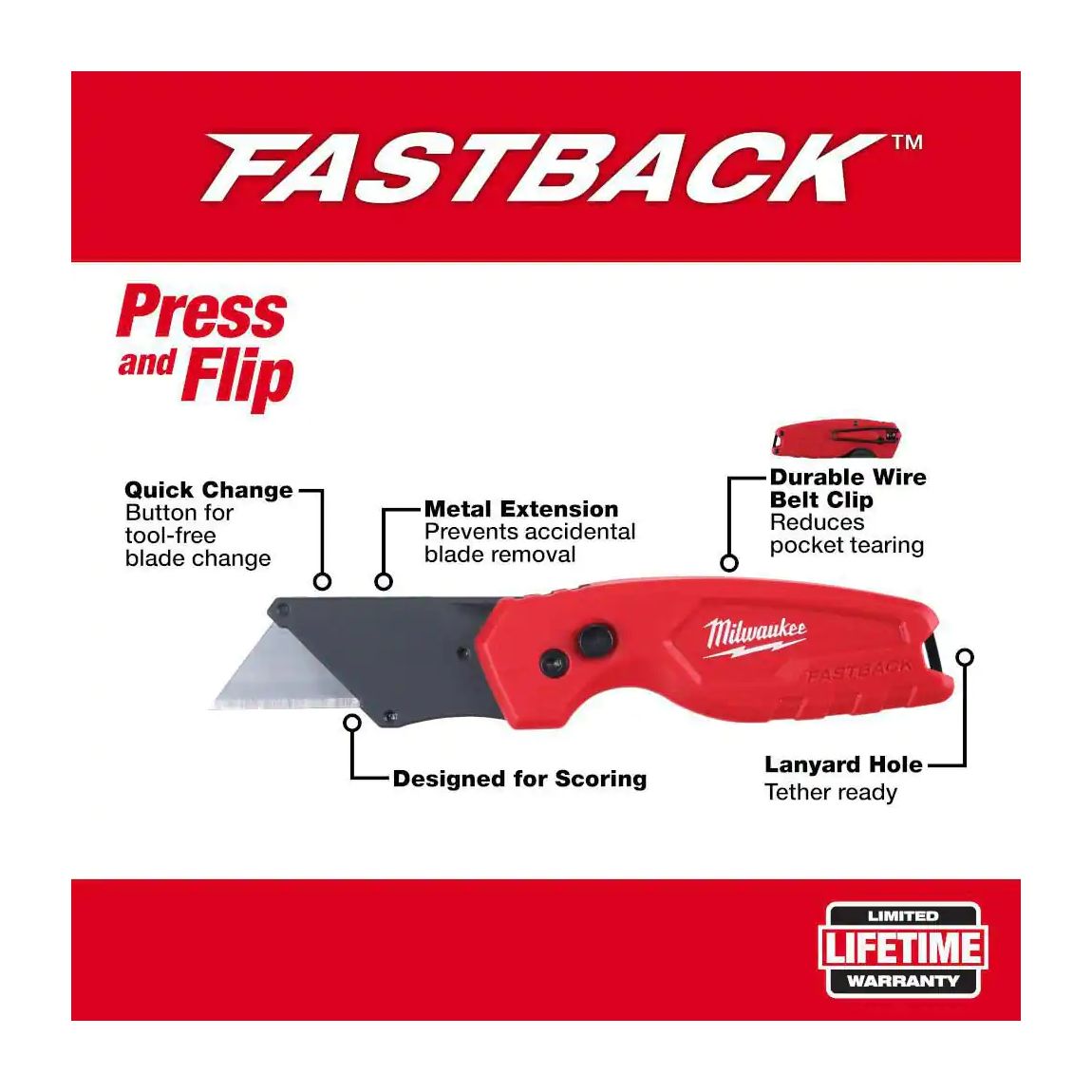 48-22-1500 - FASTBACK Compact Folding Utility Knife