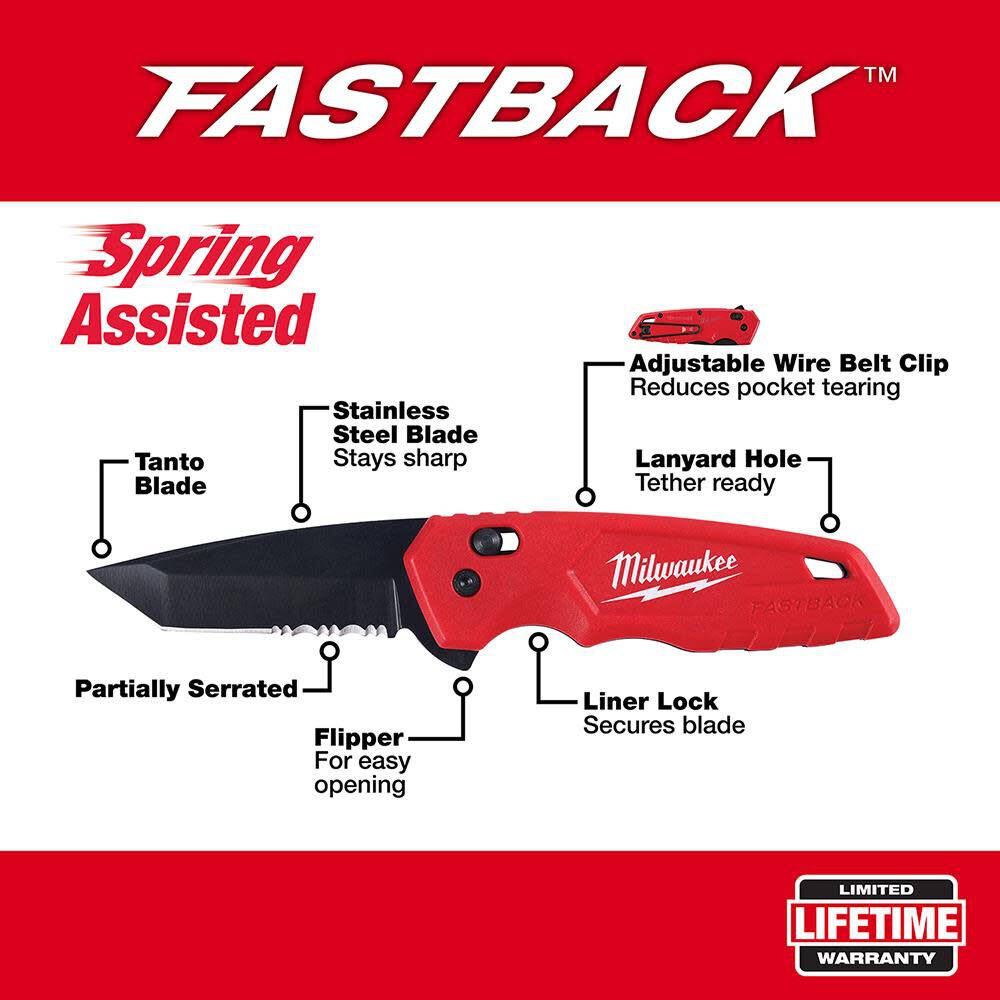 48-22-1530 - Fastback Spring Assisted Folding Knife