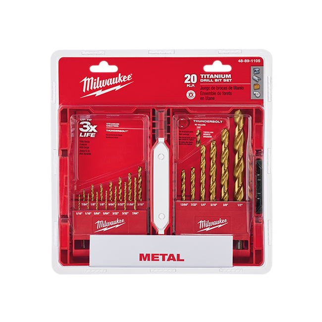 48-89-1105 - THUNDERBOLT Titanium Drill Bit Set - 20 pc