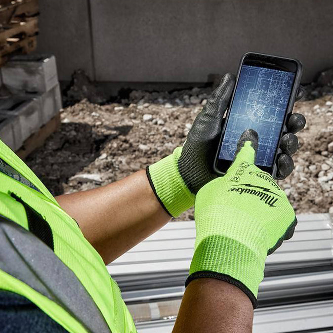 High Visibility Cut Level 3 Polyurethane Dipped Gloves