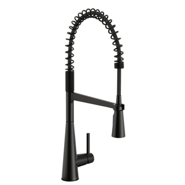 5925BL - Sleek One-Handle Pulldown Kitchen Faucet - Matte Black