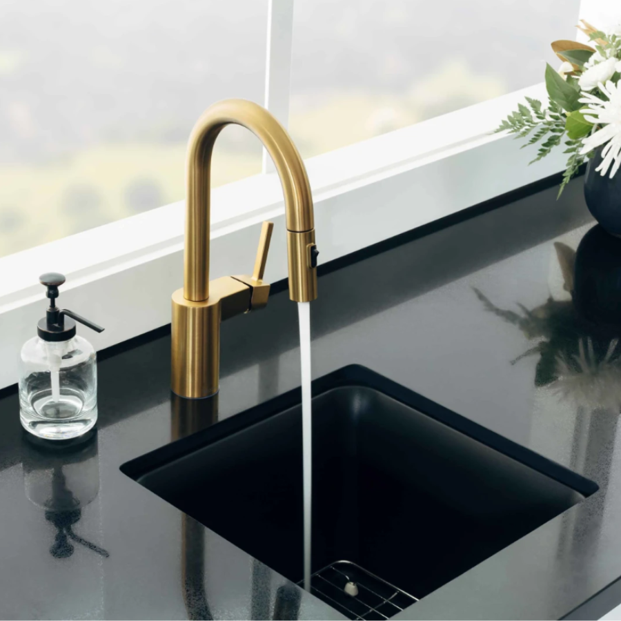 5965BG - Align One-Handle High Arc Pulldown Bar Faucet - Brushed Gold