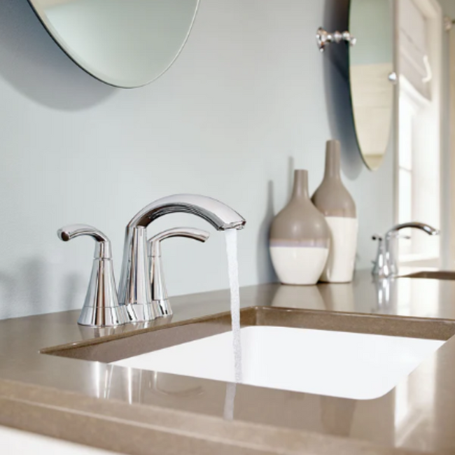 6172BL - Glyde Two-Handle High Arc Bathroom Faucet - Matte Black