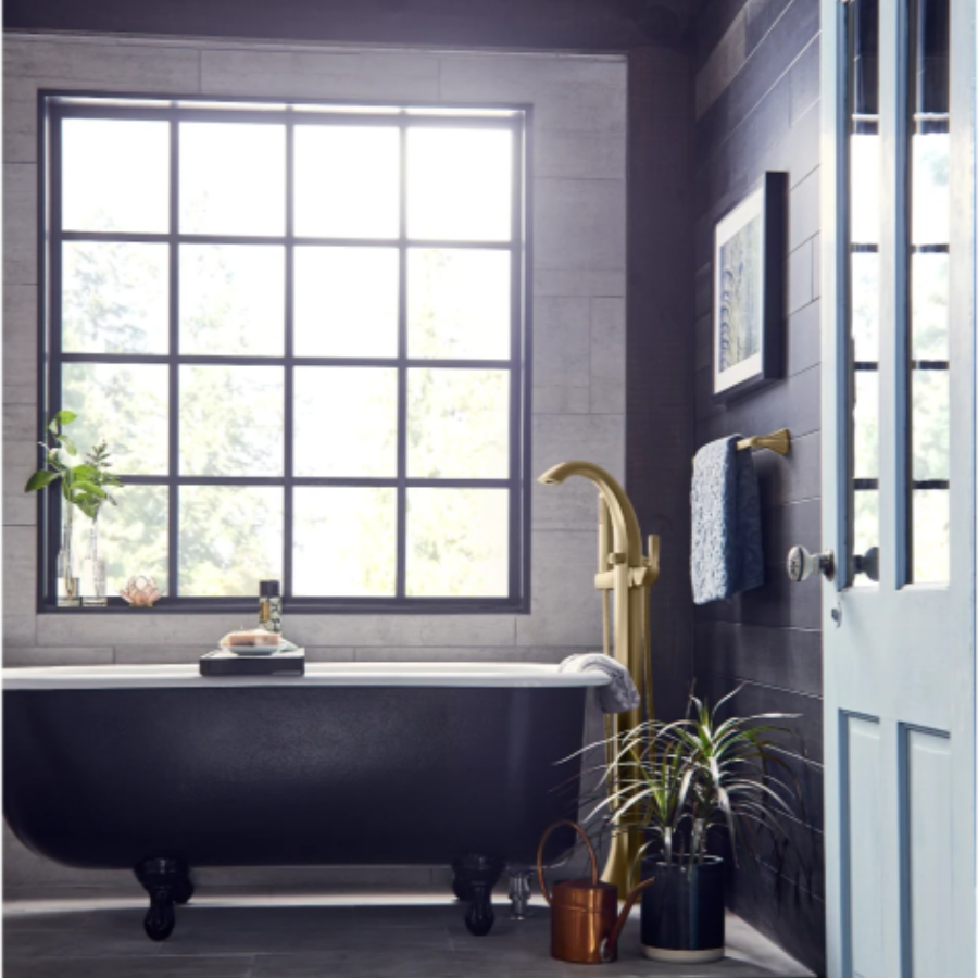 Moen 695BG -Voss Brushed gold One-Handle Tub Filler including Handheld Shower - Brushed Gold