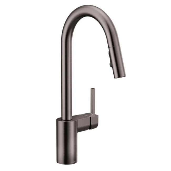 7565BLS - Align One-Handle High Arc Pulldown Kitchen Faucet - Black Stainless
