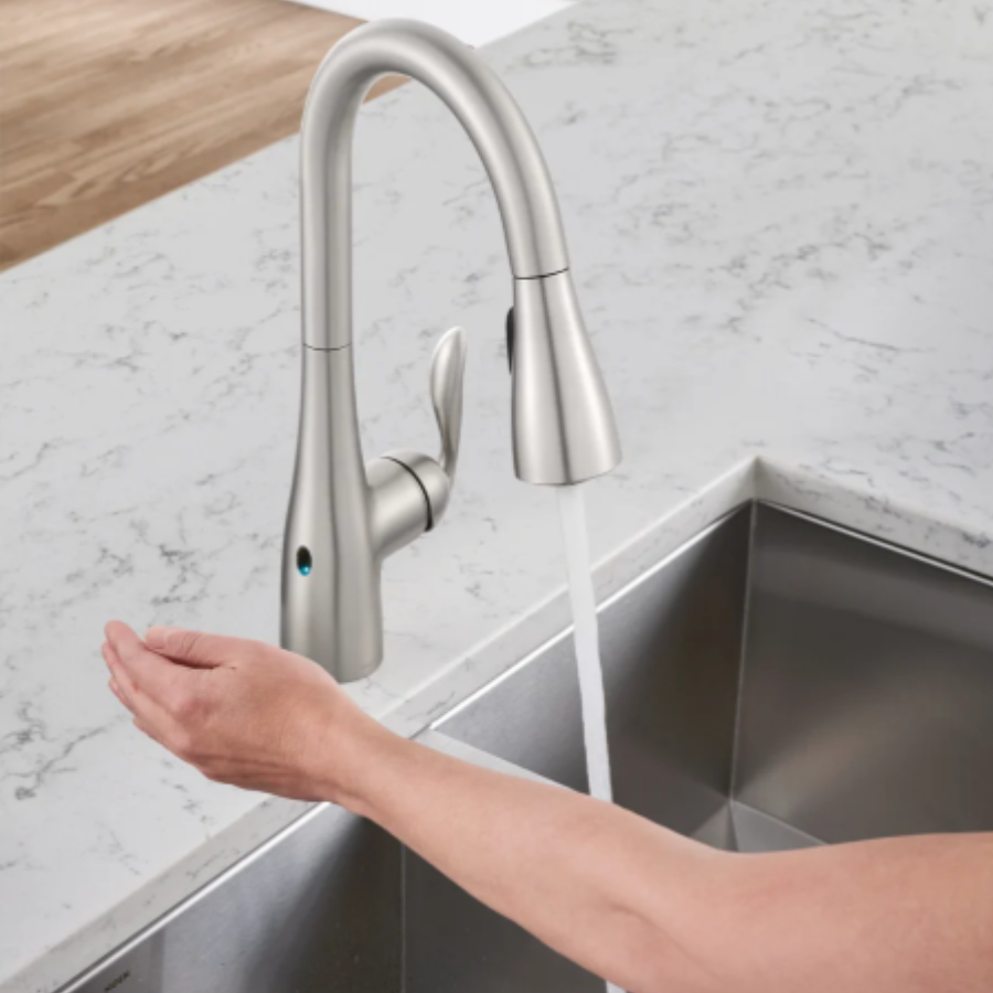 Moen 7594EWSRS - Arbor MotionSense Wave One-Handle High Arc Pulldown Kitchen Faucet - Spot Resist Stainless