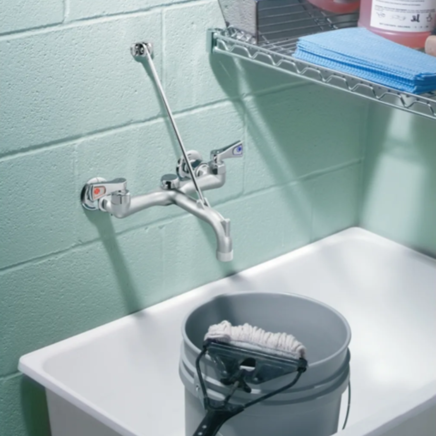 8230 - M-DURA Rough chrome two-handle service sink faucet - Rough Chrome