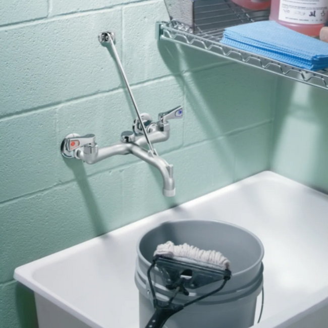 8230 - M-DURA Rough chrome two-handle service sink faucet - Rough Chrome