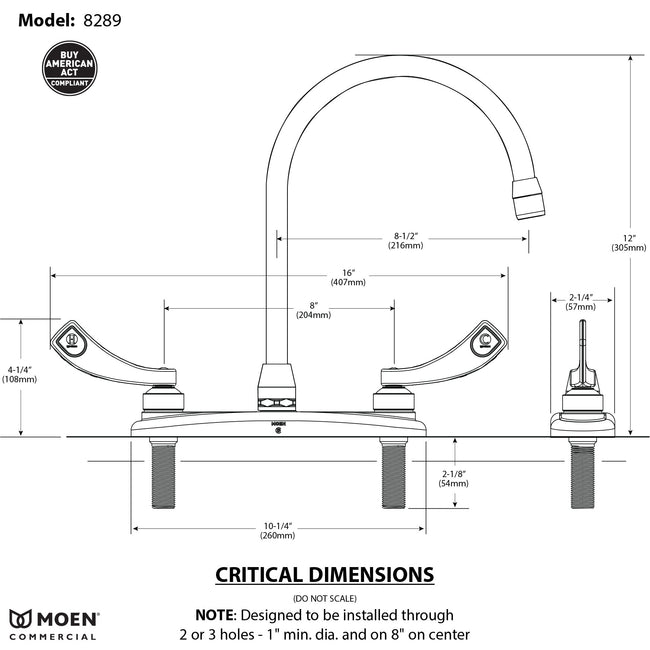 8289 - M-DURA Chrome Two-Handle Kitchen Faucet