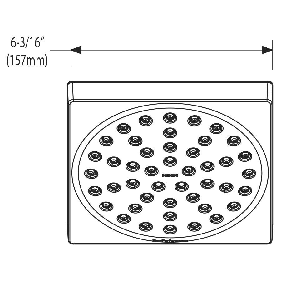 S6340EP - 90 Degree One-Function 6" Diameter Eco-Performance Rainshower Showerhead