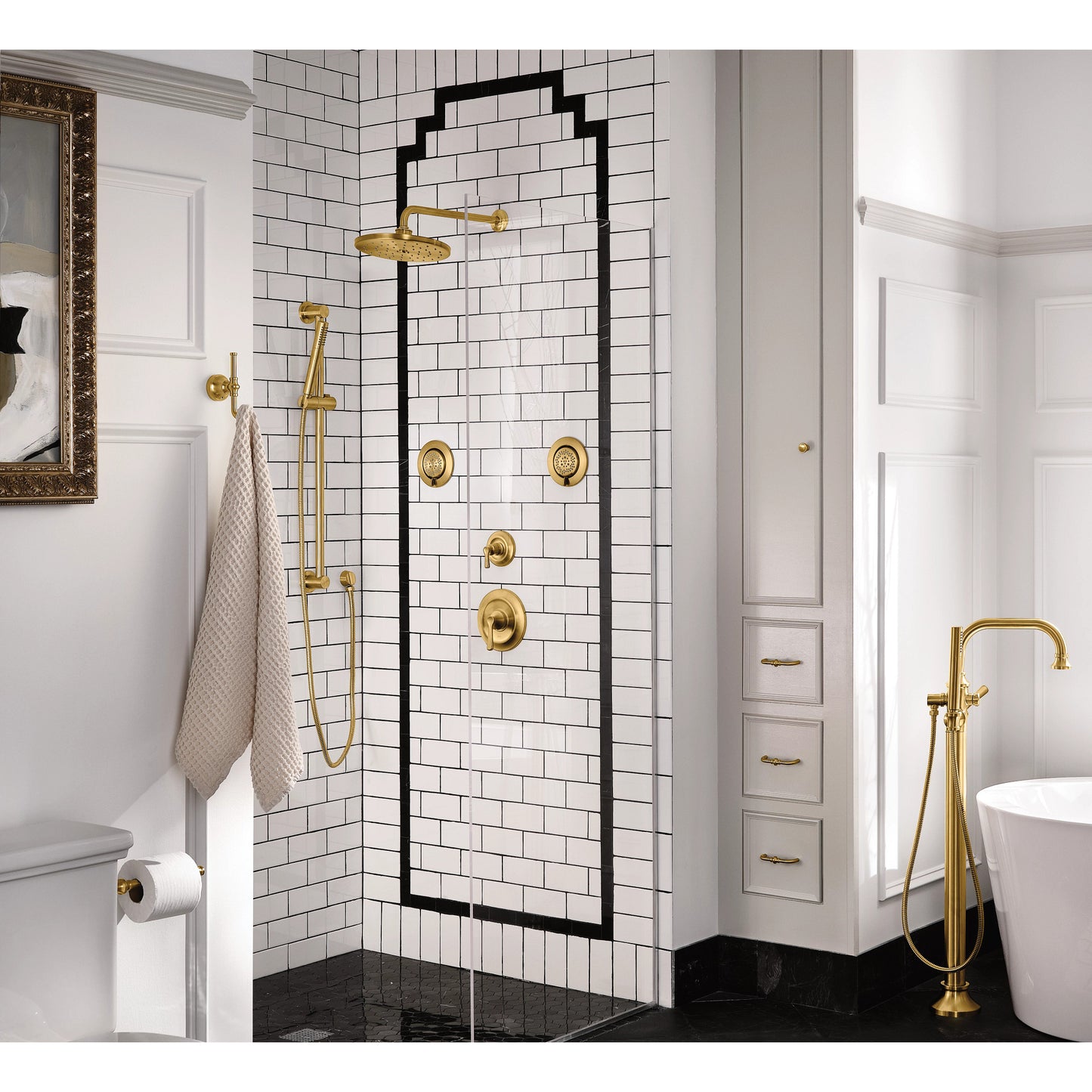 A725BG - Drop Ell Supply Elbow - Brushed Gold