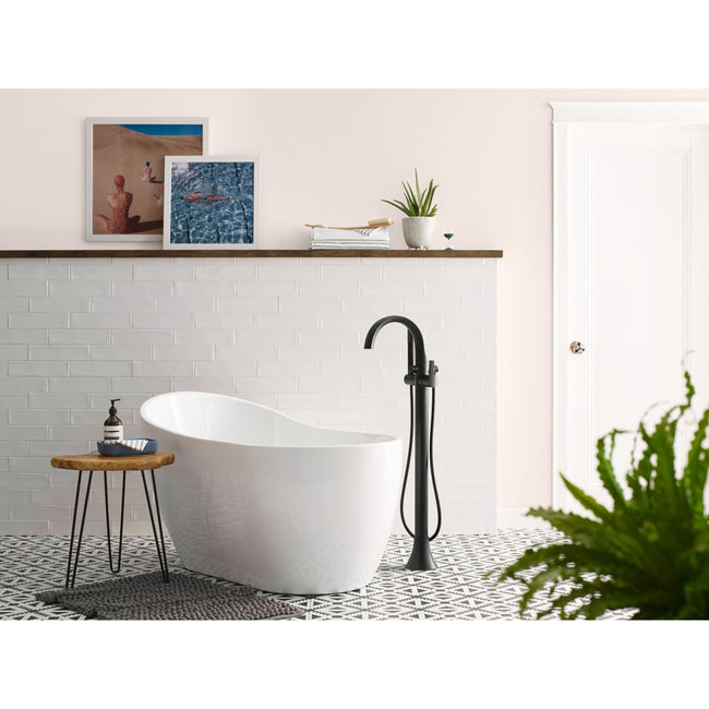 Doux Matte Black One-Handle Tub Filler Including Handheld Shower