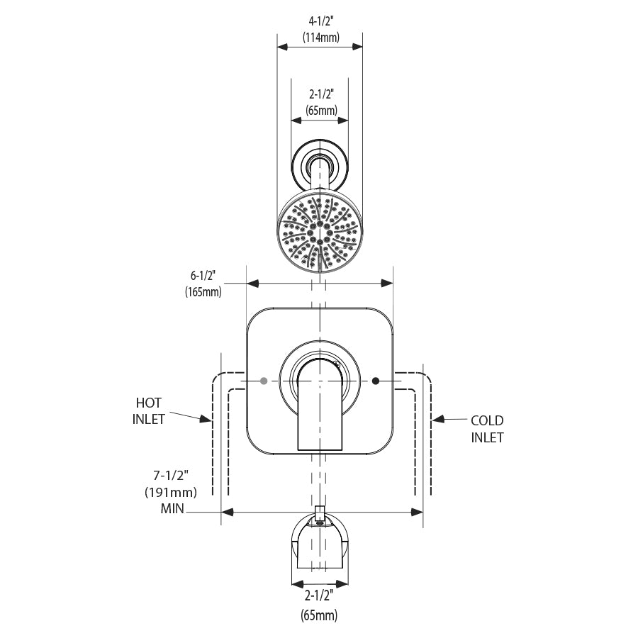 T2473EP - Genta LX Posi-Temp Eco-Performance Tub and Shower Trim