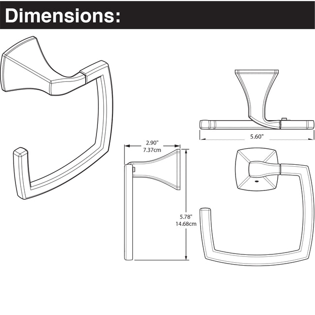 YB5186ORB - Voss 6" Bathroom Hand Towel Ring in Oil-Rubbed Bronze