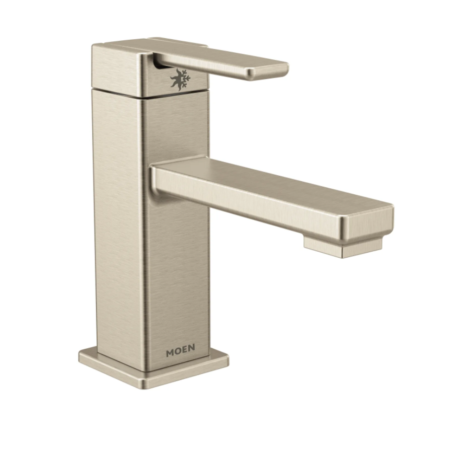 S6710BN - 90 Degree One-Handle Low Arc Bathroom Faucet - Brushed Nickel