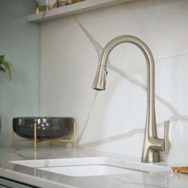 S7235SRS - Sinema One-Handle High Arc Pulldown Kitchen Faucet - Polished Nickel