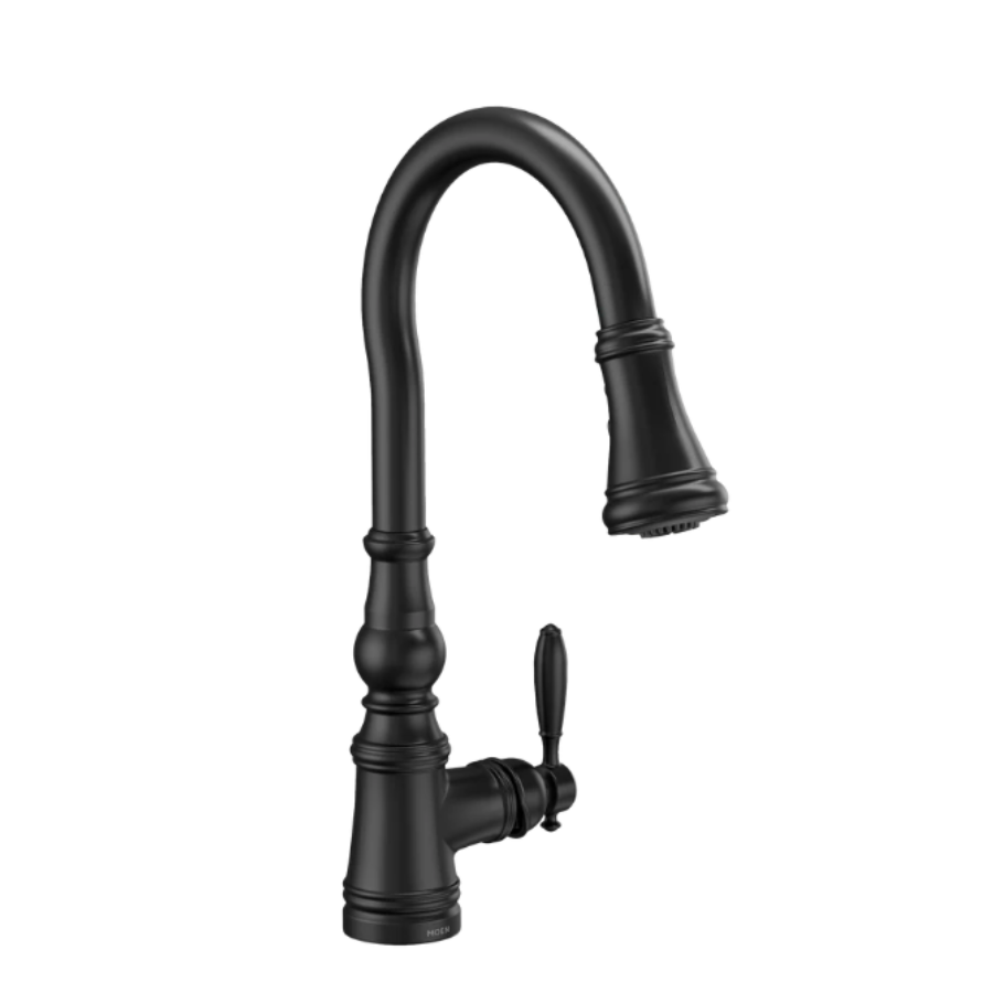S73004BL - Weymouth One-Handle High Arc Pulldown Kitchen Faucet - Matte Black