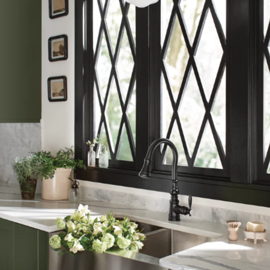 S73004BL - Weymouth One-Handle High Arc Pulldown Kitchen Faucet - Matte Black