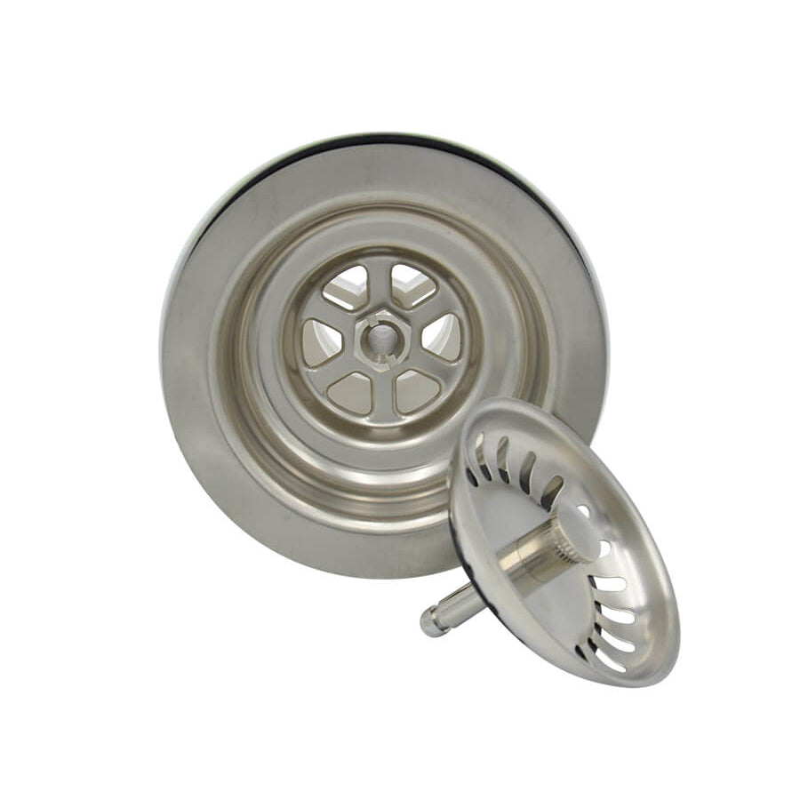 MT300/BRN - 3-1/2" Deluxe Stembell Kitchen Sink Strainer - Brushed Nickel