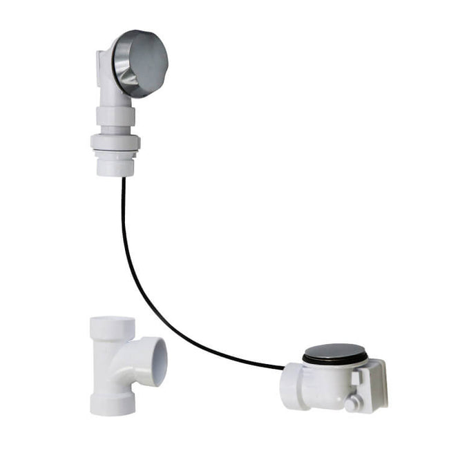 BWO40S22A2 - Cable Operated Bath Waste & Overflow Drain - Less Trim - 12" to 22" Tub Depth