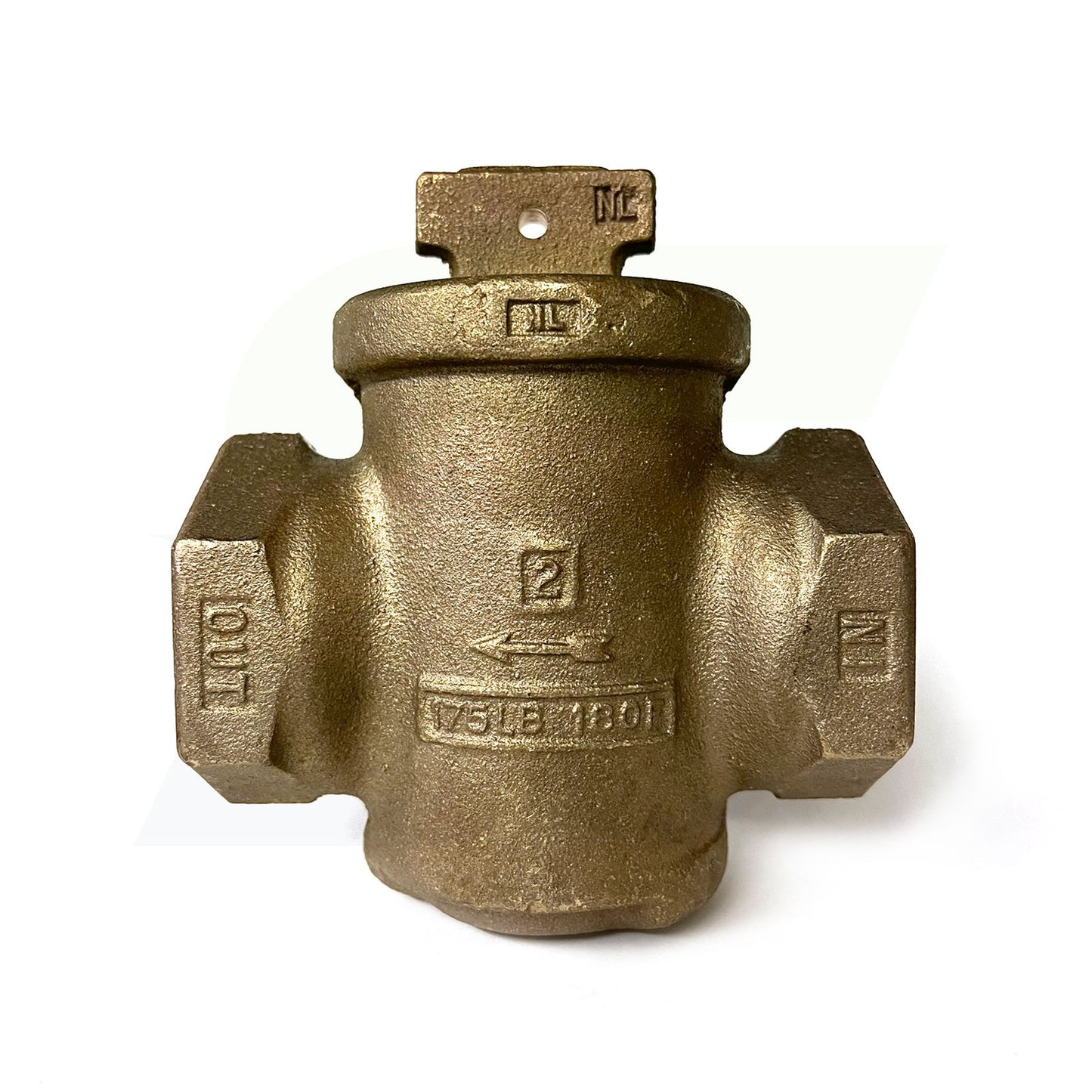 10284-550N - 2" Inline Ball Curb Stop Valve with Drain - FIP x FIP