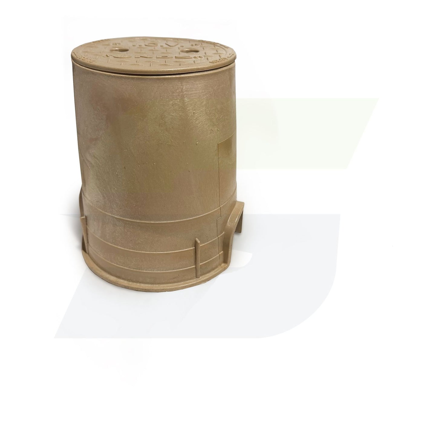 NDS 107BC SAND - 6" Round Tan Box with Tan Overlapping Cover - ICV
