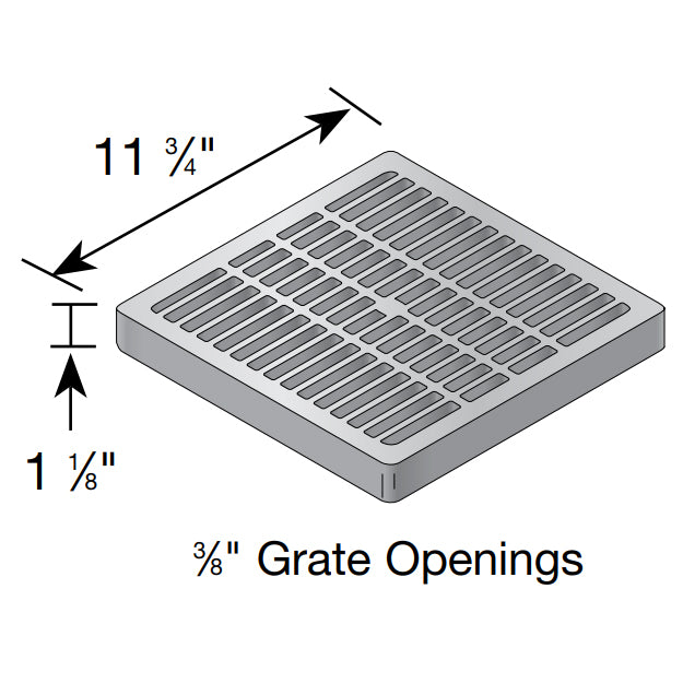 NDS 1211 - 12" Square Catch Basin Grate, Black