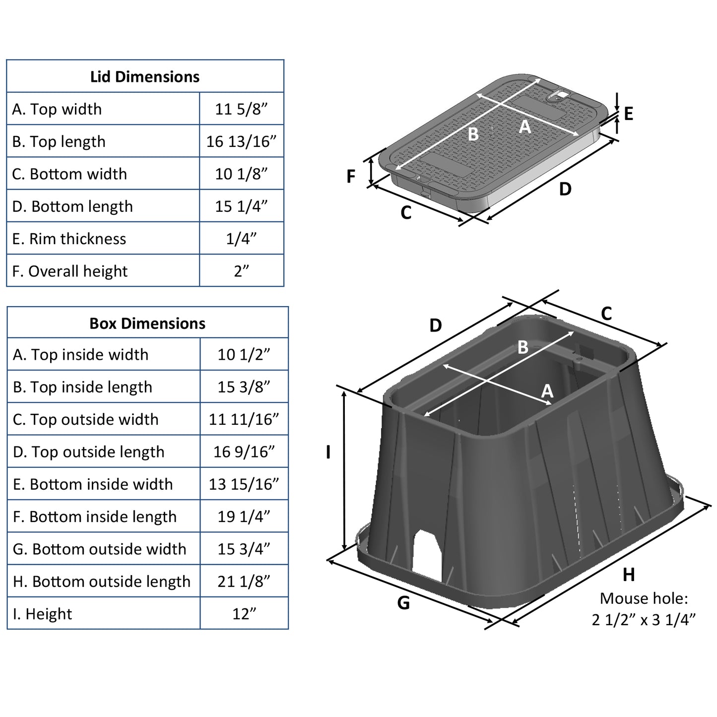 314PBCR - 14" x 19" Pro-Spec Series - Purple Box / Purple Bolt-down Cover - Reclaimed Water
