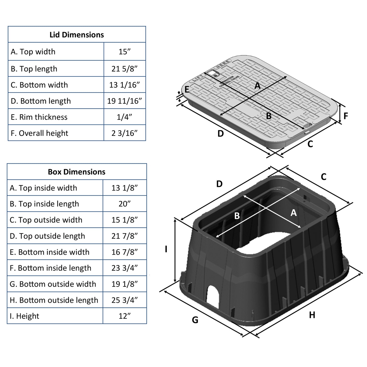 318BCBSAND - 13" x 20" Pro-Spec Series Jumbo Valve Box - Sand