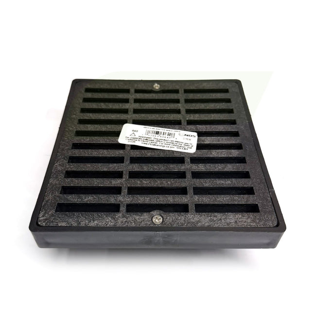 640 - 6" x 6" Square Grate with Low Profile Pipe Adapter Drain - Black