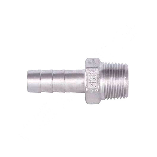 N400-050-038SS - 316 Stainless Hose Barb x Male NPT - 1/2" Hose x 3/8" Male NPT