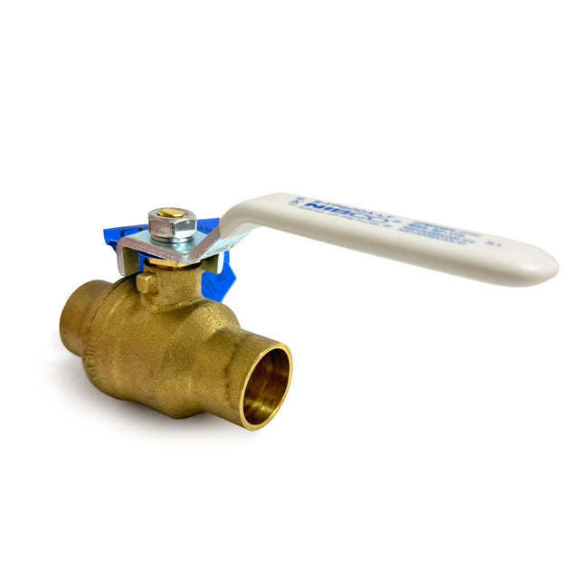 NJ998X8 - 3/4" Solder Two-Piece Lead-Free Brass Ball Valve - S-FP-600A