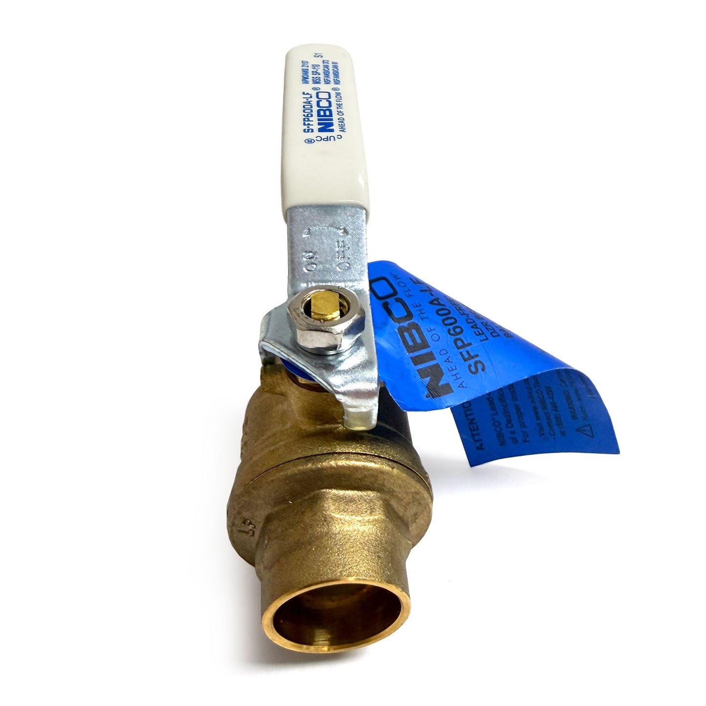 NJ998X8 - 3/4" Solder Two-Piece Lead-Free Brass Ball Valve - S-FP-600A