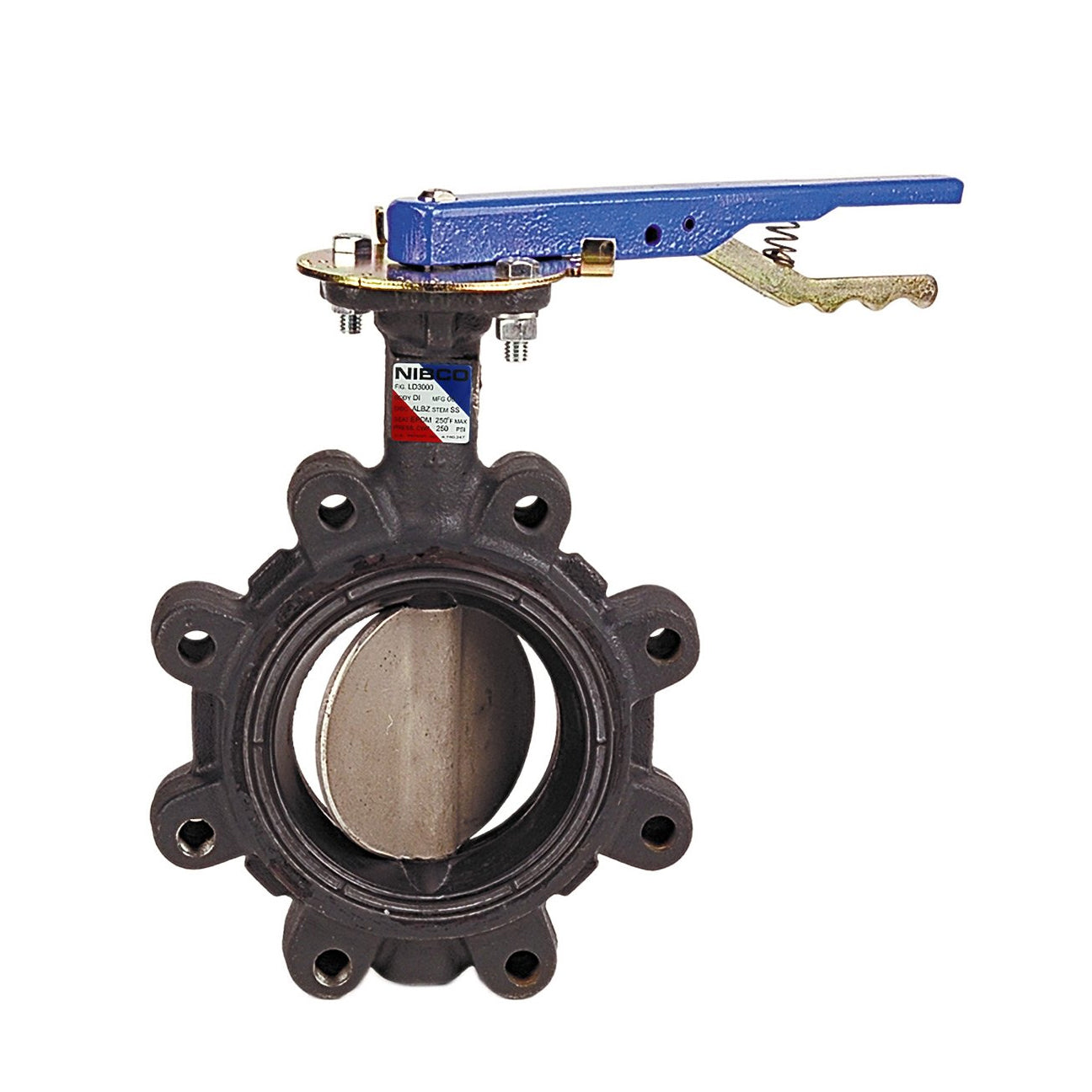 NLG100H - LD-2000 Ductile Iron Lug Type Butterfly Valve - Lever Lock Handle - 4"