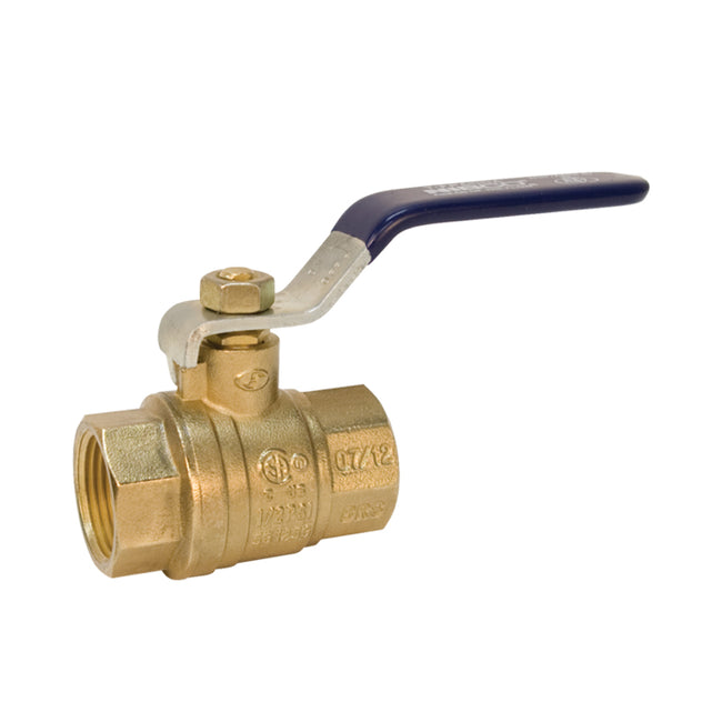 NL998HB - T-FP-600A Threaded Full Port Two Piece Brass Ball Valve - PTFE Seats - 1-1/4"