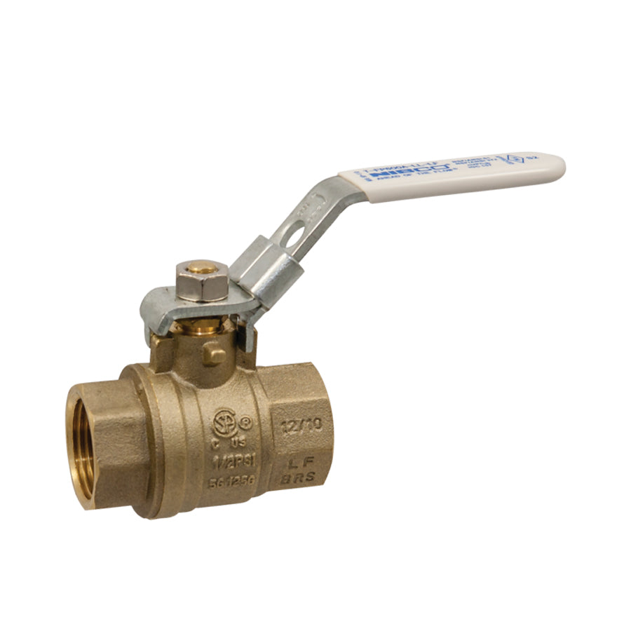 NL998XLC - 1-1/2" Threaded Lead-Free Ball Valve with Locking Lever - T-FP-600A - Brass