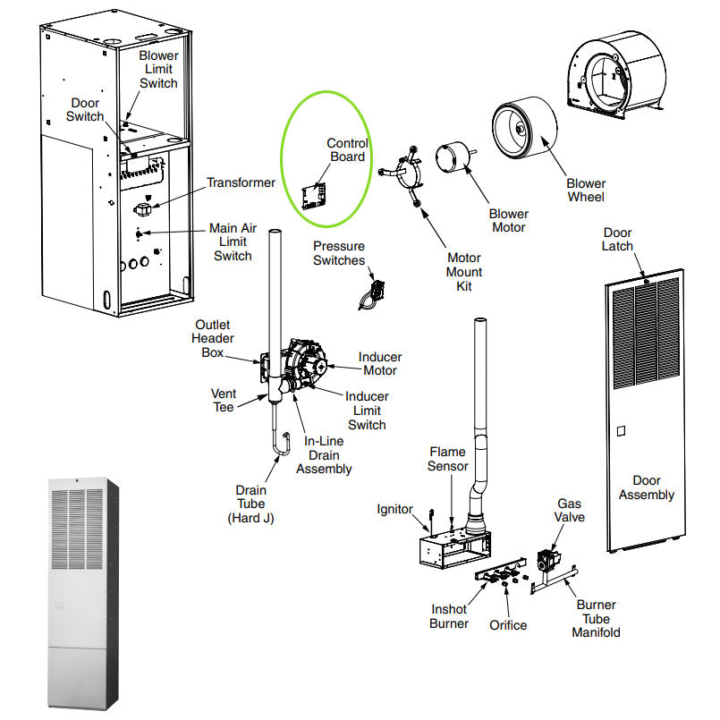1041648R - Replacement Control Board for MG1E / MG2R Series Gas Furnace