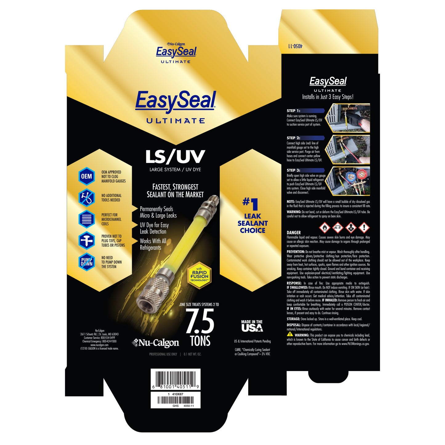 4050-11 - EasySeal Ultimate LS/UV Refrigerant Leak Sealant - 2 to 7.5 Tons (with UV dye)
