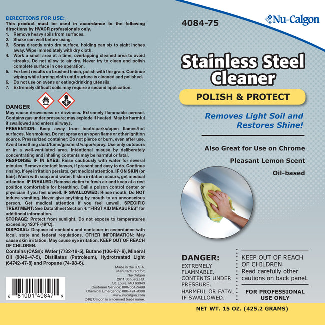 4084-75 - Stainless Steel Cleaner Polish & Protect